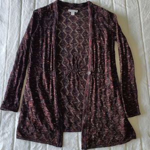 Coldwater Creek Women's Lightweight  Duster Cardigan Brown Multitone Size 14